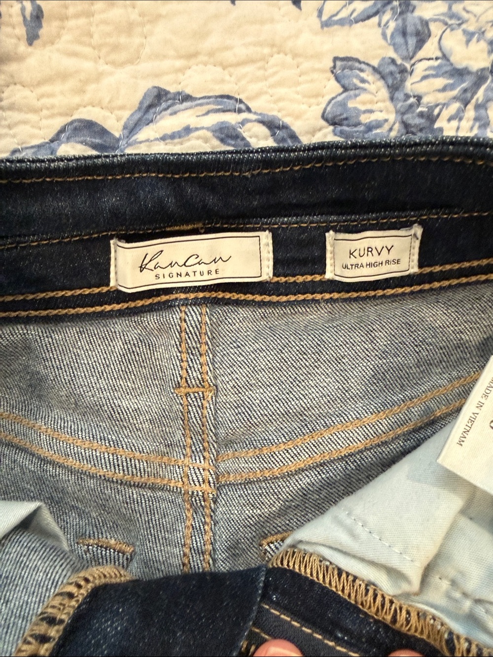 KanCan Kurvy Ultra High Rise Dark Wash Denim Shorts - Women - Picture 3 of 7